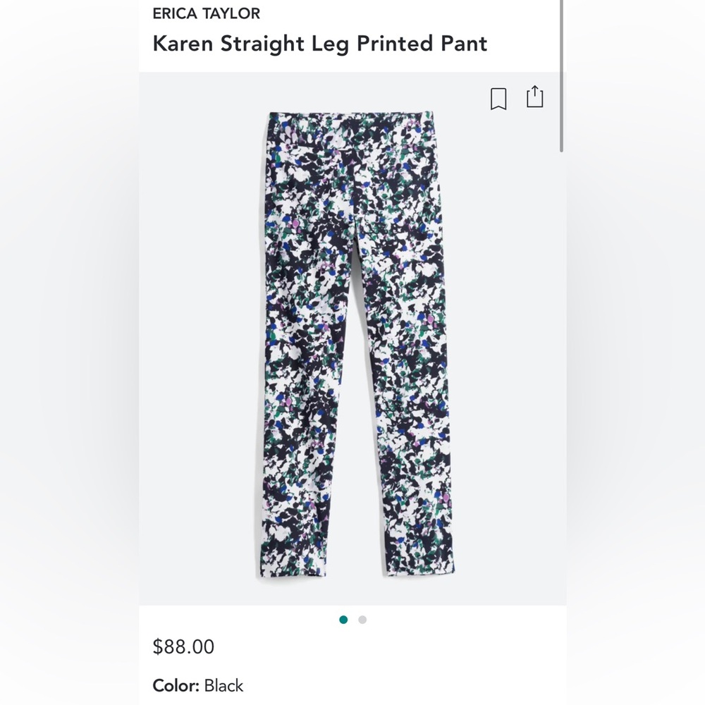 Erica Taylor straight leg pull on printed pants